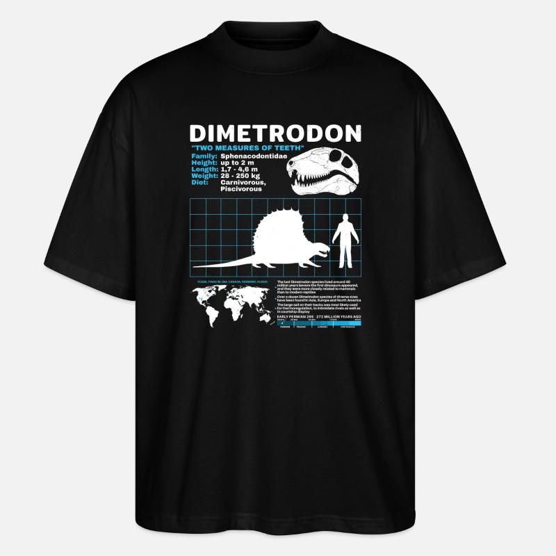 Dimetrodon Datenblatt - Stanley/Stella Oversized Unisex Bio T-Shirt Blaster 2.0 - Schwarz