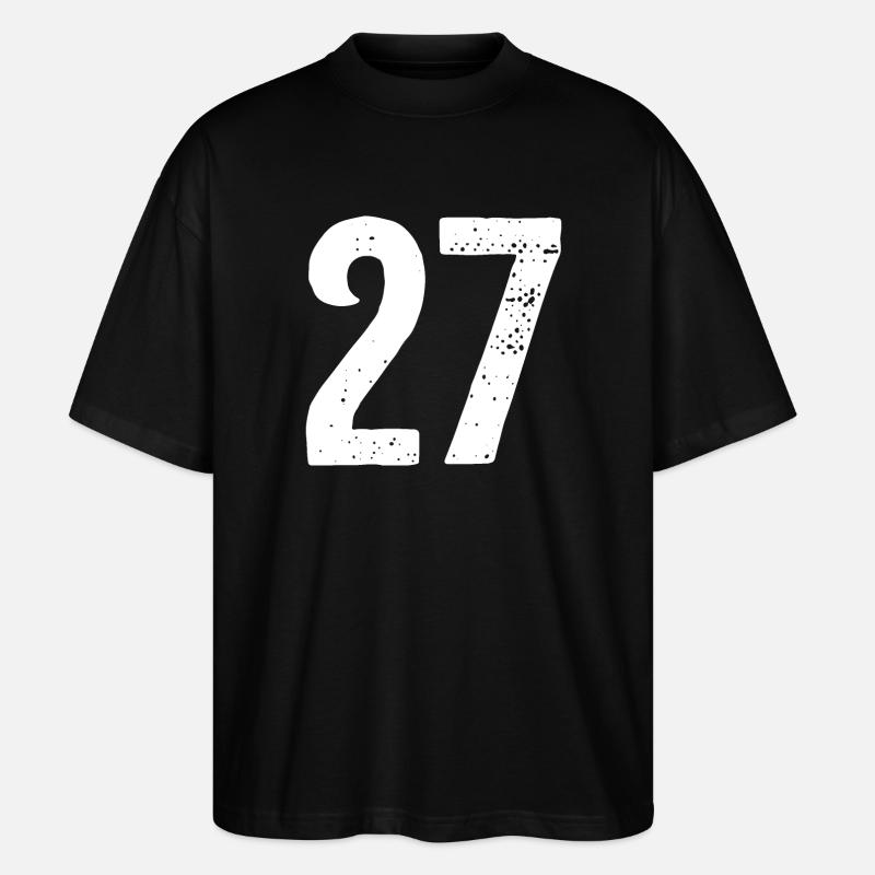 27 Numéros Blanc - T-shirt bio Blaster 2.0 coupe oversize Stanley/Stella Unisexe - noir