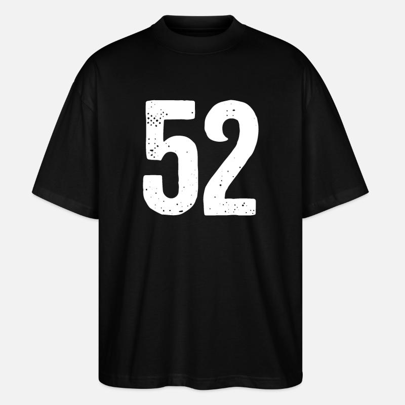 52 numéros blancs - T-shirt bio Blaster 2.0 coupe oversize Stanley/Stella Unisexe - noir