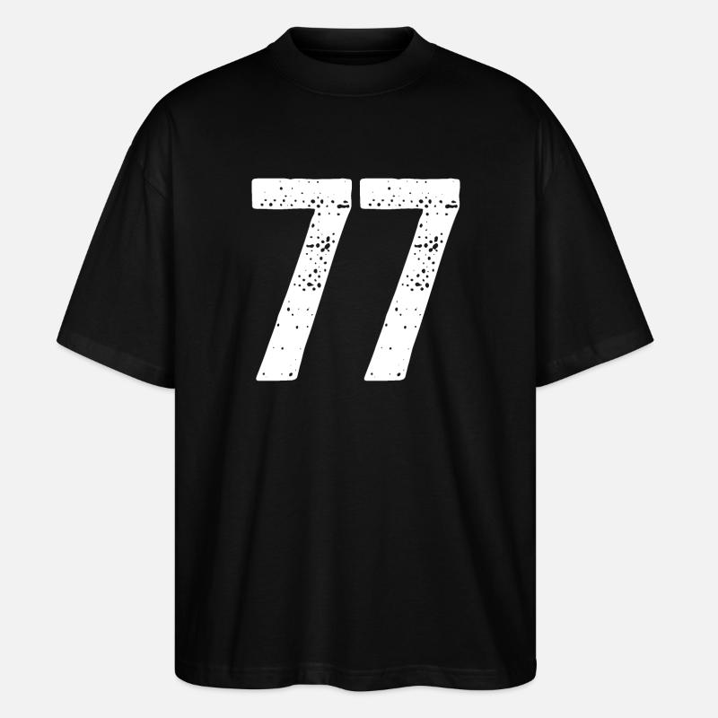 77 Numéros Blanc - T-shirt bio Blaster 2.0 coupe oversize Stanley/Stella Unisexe - noir