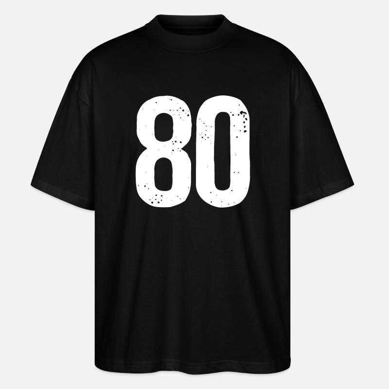 80 Numéros Blanc - T-shirt bio Blaster 2.0 coupe oversize Stanley/Stella Unisexe - noir