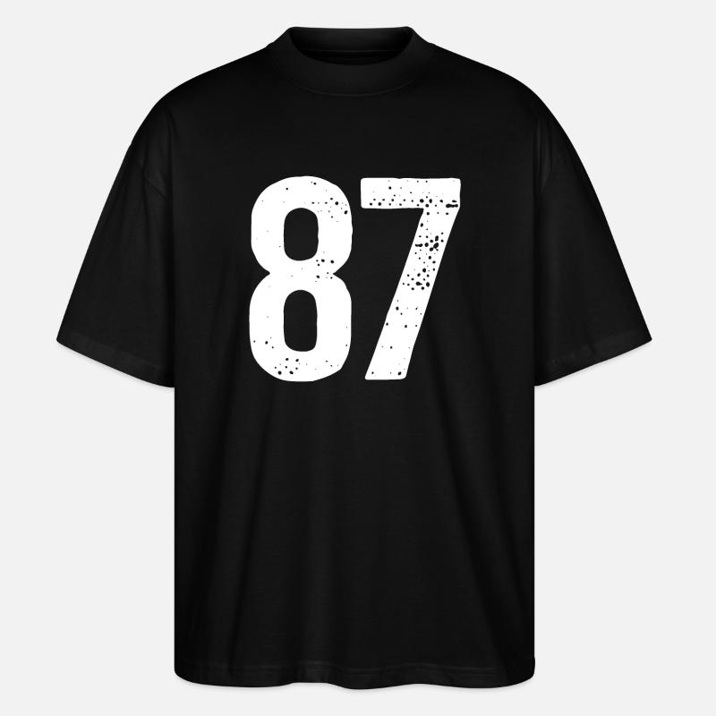 87 Numéros Blanc - T-shirt bio Blaster 2.0 coupe oversize Stanley/Stella Unisexe - noir