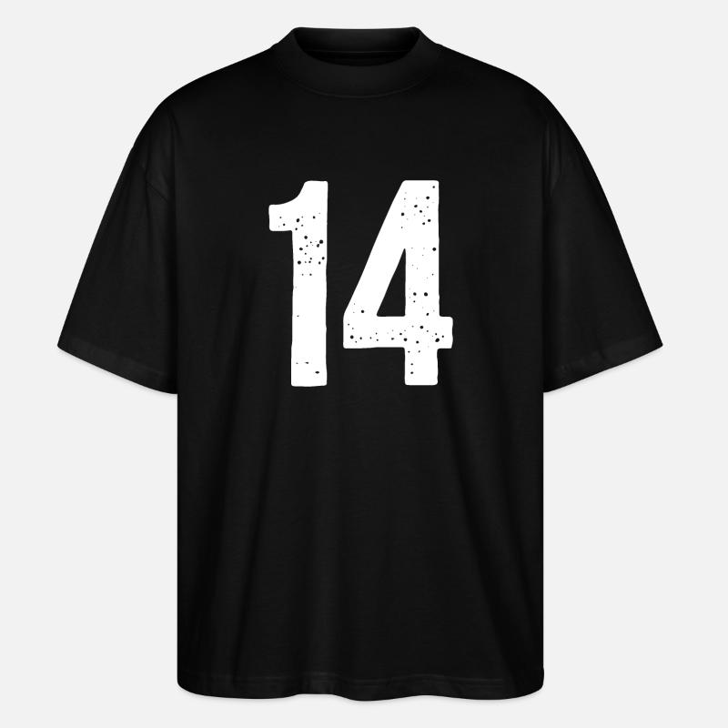 14 Numbers White - Stanley/Stella Oversized Unisex Organic T-shirt Blaster 2.0 - black