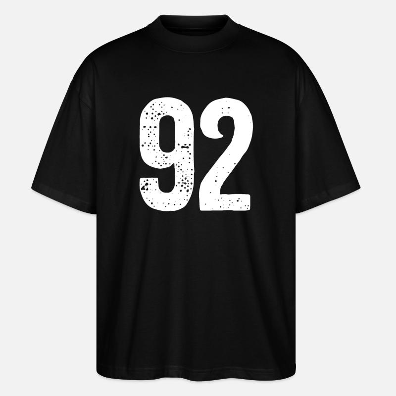 92 Numéros Blanc - T-shirt bio Blaster 2.0 coupe oversize Stanley/Stella Unisexe - noir