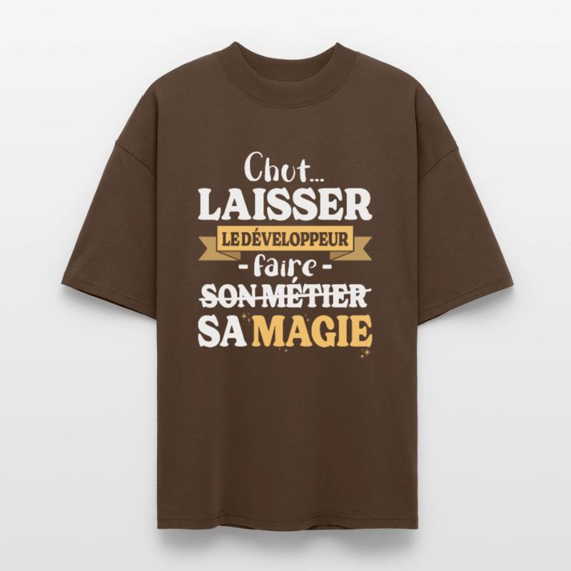 Developer Makes His Magic Humor Dev Stanley/Stella Oversized Unisex Organic T-shirt Blaster 2.0