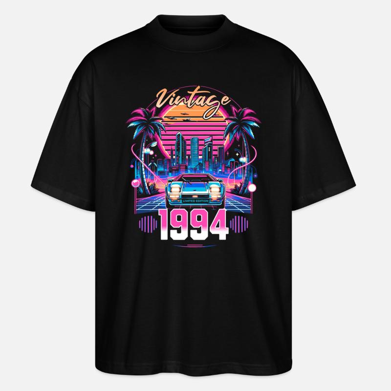 Synthwave Retro 30eme Anniversaire 1994 - T-shirt bio Blaster 2.0 coupe oversize Stanley/Stella Unisexe - noir