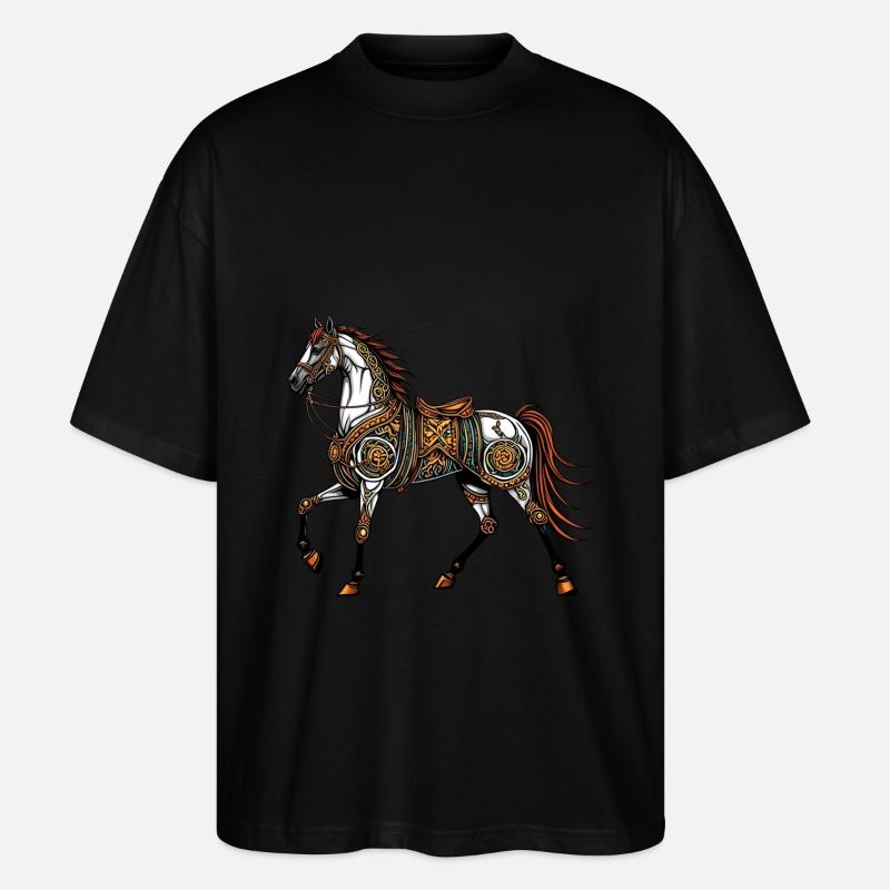 Cheval steampunk - T-shirt bio Blaster 2.0 coupe oversize Stanley/Stella Unisexe - noir