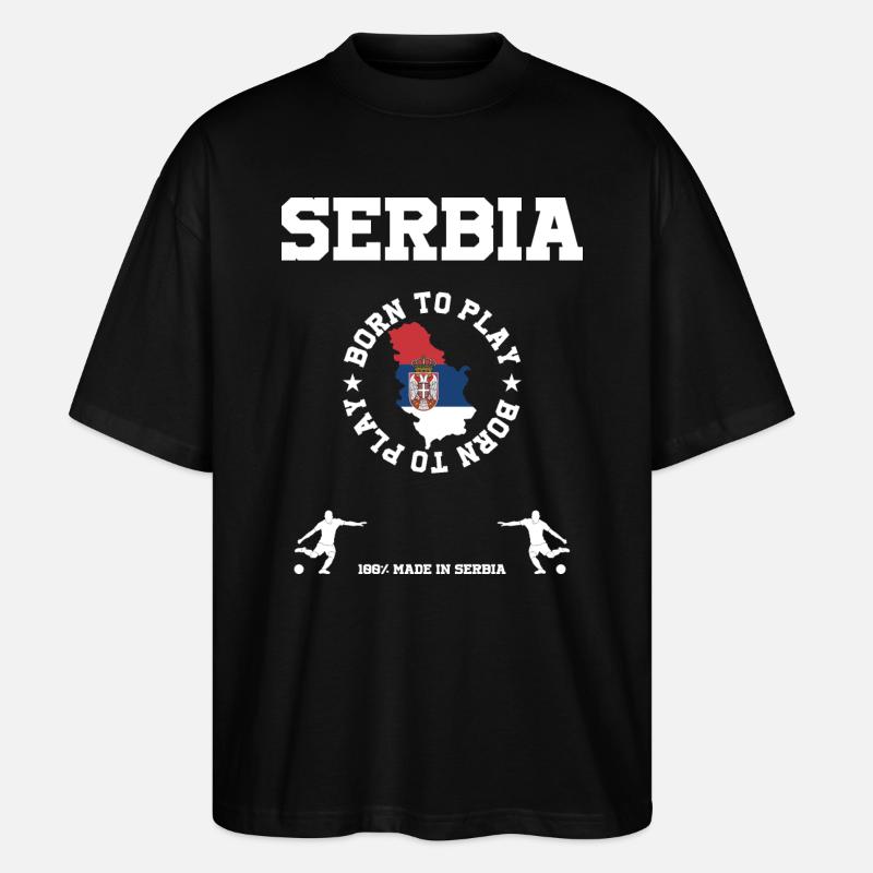 Serbien - Stanley/Stella Oversized Unisex Bio T-Shirt Blaster 2.0 - Schwarz