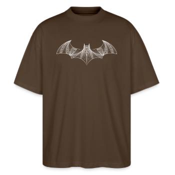 Batman Logo 'Drawing' - Stanley/Stella Oversized Unisex Organic T-shirt Blaster 2.0 - mocha - Front - Alina (178cm) & Michal (187cm)