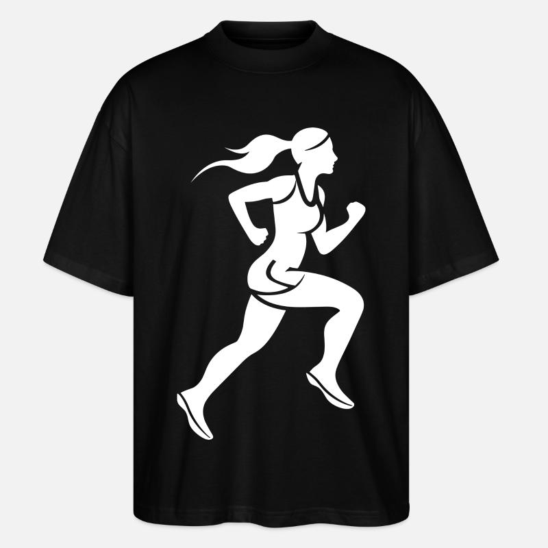 Läuferin - Stanley/Stella Oversized Unisex Bio T-Shirt Blaster 2.0 - Schwarz