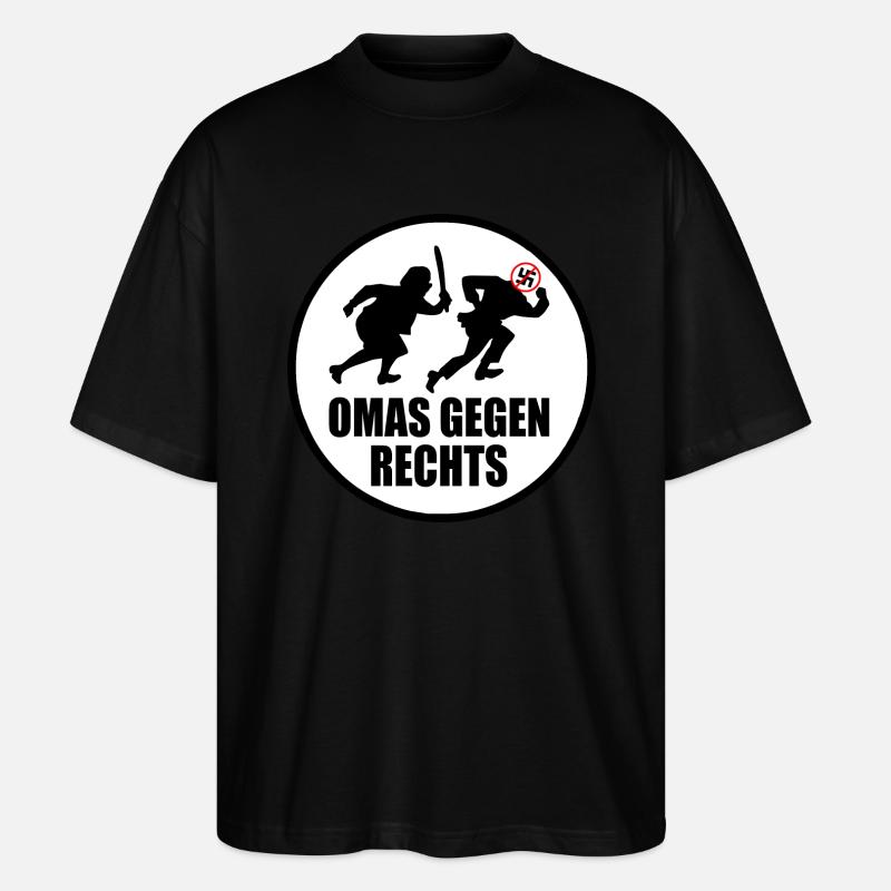 Omas gegen rechts - Stanley/Stella Oversized Unisex Bio T-Shirt Blaster 2.0 - Schwarz