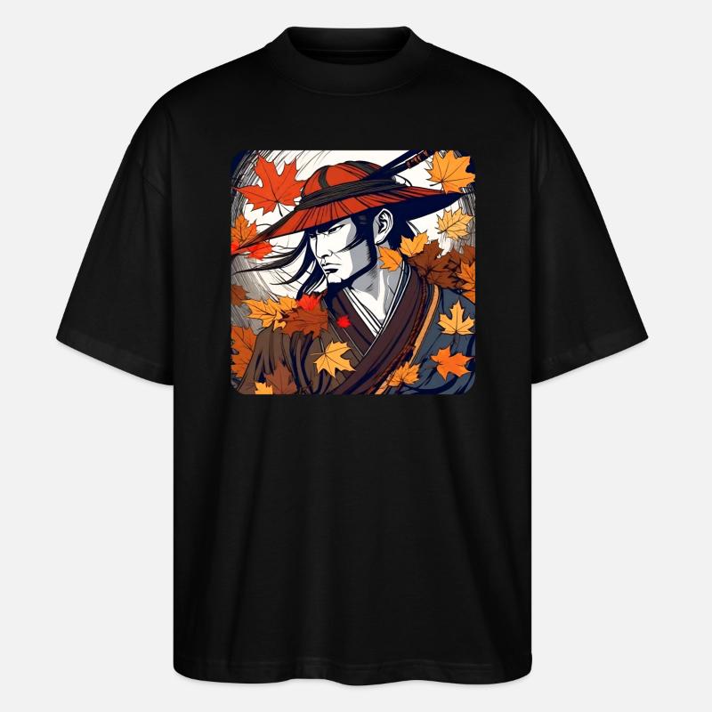 Stolzer Samurai Krieger im Herbst - Stanley/Stella Oversized Unisex Bio T-Shirt Blaster 2.0 - Schwarz