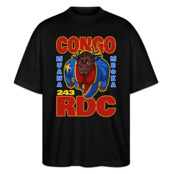 243 RDC - T-shirt bio Blaster 2.0 coupe oversize Stanley/Stella Unisexe - noir - Devant - Alina (178cm) & Michal (187cm)