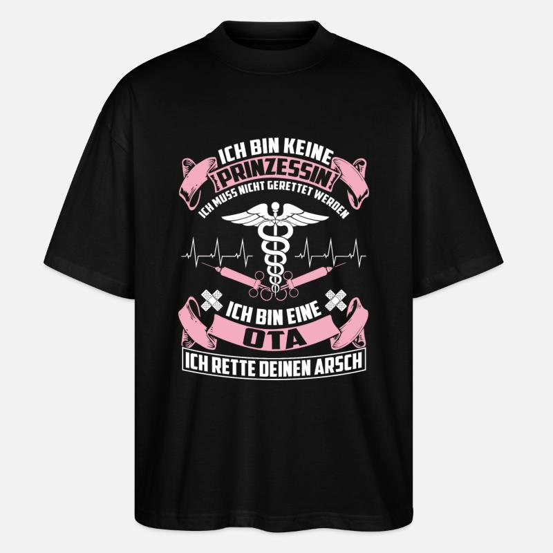 OTA - Operationstechnische Assistentin - Stanley/Stella Oversized Unisex Bio T-Shirt Blaster 2.0 - Schwarz