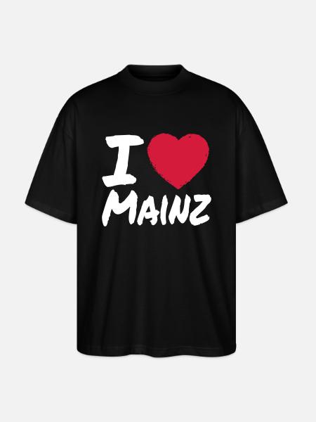 I Love Mainz - Stanley/Stella Oversized Unisex Bio T-Shirt Blaster 2.0 - Schwarz