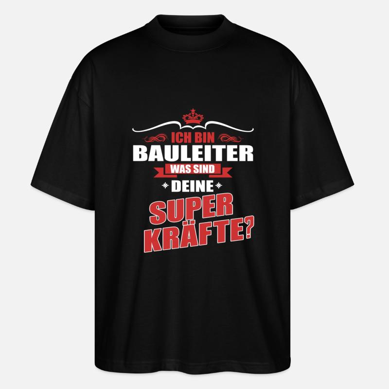 BAULEITER-Superkräfte GESCHENK - Stanley/Stella Oversized Unisex Bio T-Shirt Blaster 2.0 - Schwarz