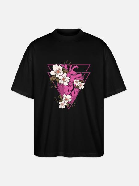Gothic Flowers - Stanley/Stella Oversized Unisex Organic T-shirt Blaster 2.0 - black