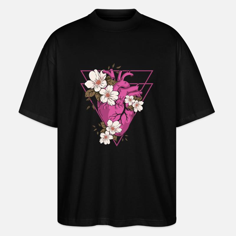 Gothic Blumen - Stanley/Stella Oversized Unisex Bio T-Shirt Blaster 2.0 - Schwarz