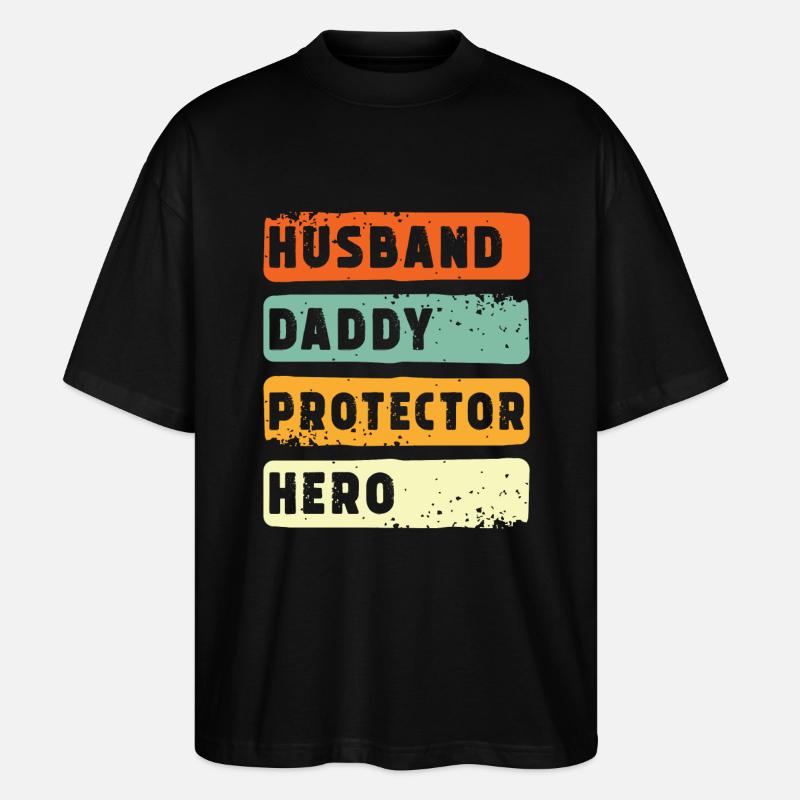 Ehemann Papa Beschützer Held - Stanley/Stella Oversized Unisex Bio T-Shirt Blaster 2.0 - Schwarz