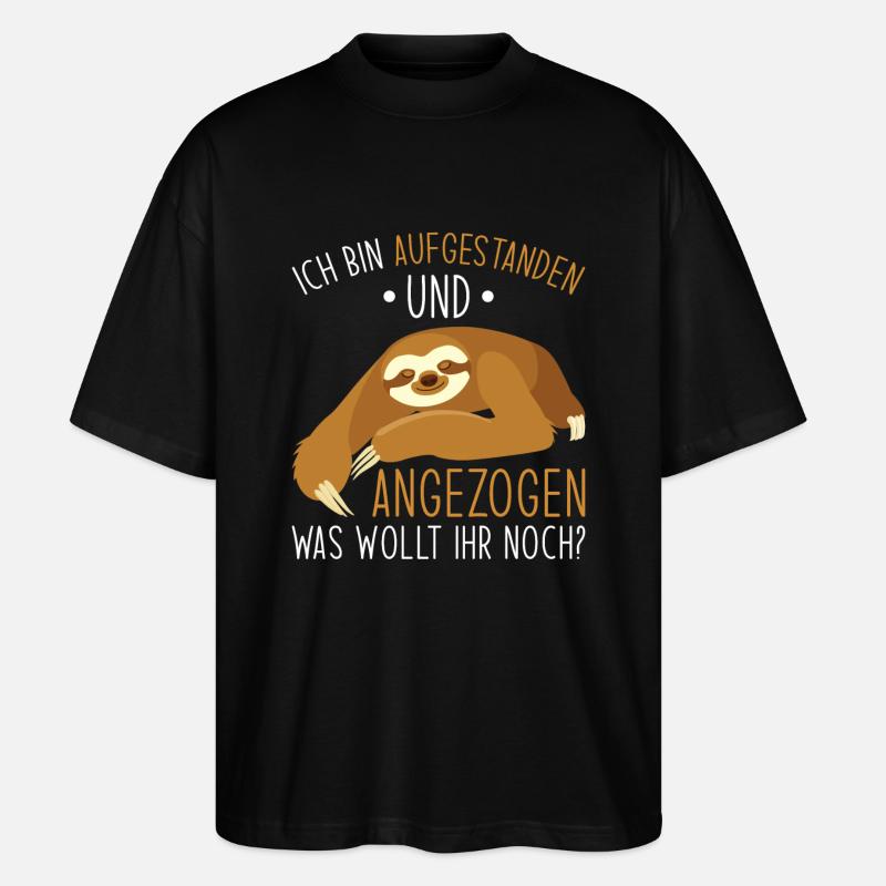 Faultier Geschenk Faultier Sprüche - Stanley/Stella Oversized Unisex Bio T-Shirt Blaster 2.0 - Schwarz