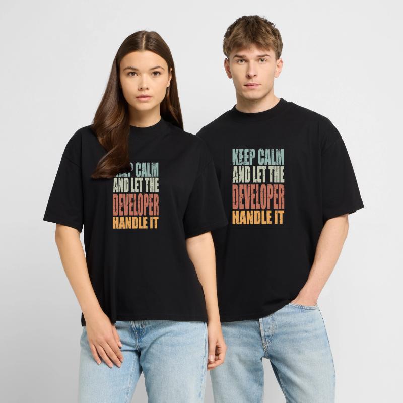 Keep Calm Developer Saying Developer Gift Stanley/Stella Oversized Unisex Organic T-shirt Blaster 2.0
