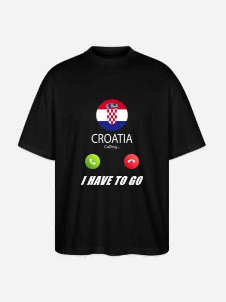 Croatia calls lusiger flags slogan - Stanley/Stella Oversized Unisex Organic T-shirt Blaster 2.0 - black