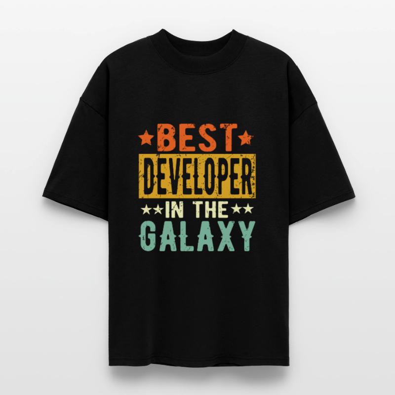 Best Developer ever Developer Gift Stanley/Stella Oversized Unisex Organic T-shirt Blaster 2.0