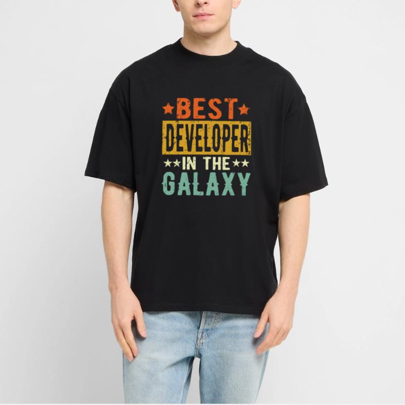 Best Developer ever Developer Gift Stanley/Stella Oversized Unisex Organic T-shirt Blaster 2.0