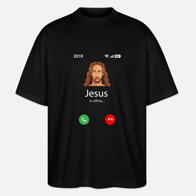 Jésus appelle - T-shirt bio Blaster 2.0 coupe oversize Stanley/Stella Unisexe - noir