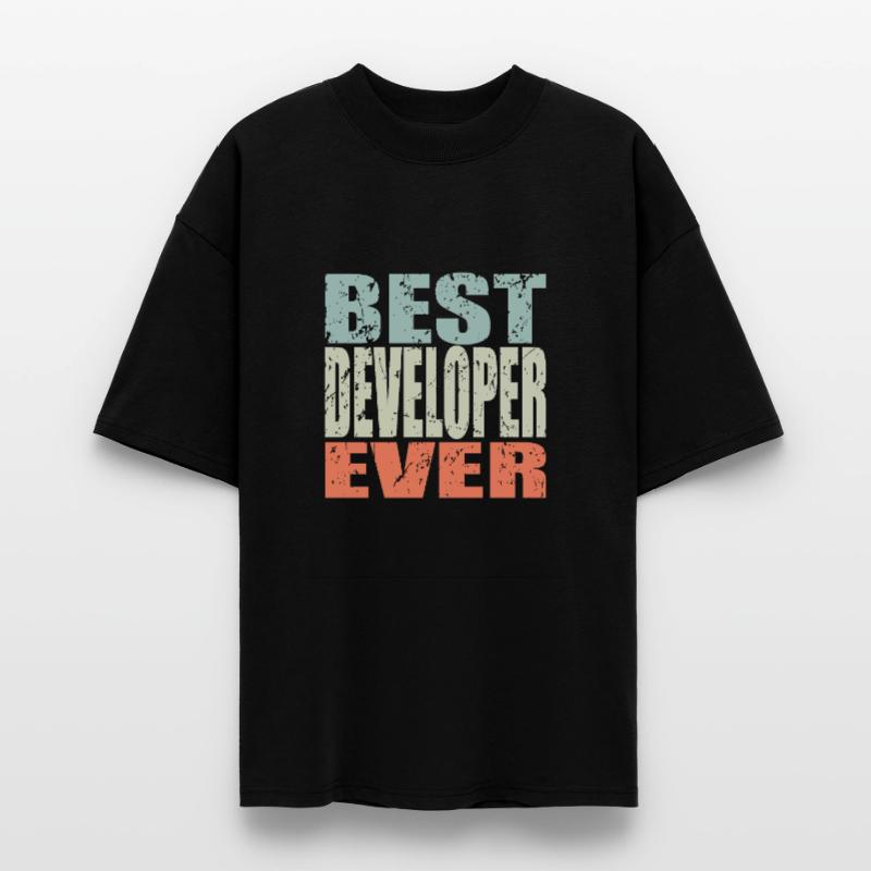 Best Developer ever Developer Gift Stanley/Stella Oversized Unisex Organic T-shirt Blaster 2.0