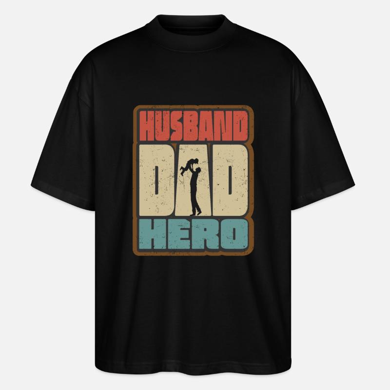 Ehemann Papa Held Retro - Stanley/Stella Oversized Unisex Bio T-Shirt Blaster 2.0 - Schwarz