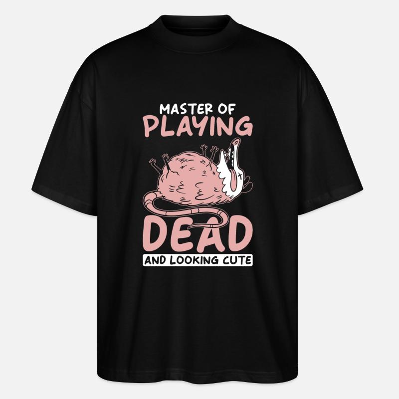 Opossum Spruch - Stanley/Stella Oversized Unisex Bio T-Shirt Blaster 2.0 - Schwarz