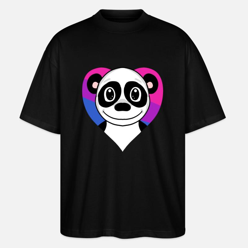 Bisexuell Panda Geschenk - Stanley/Stella Oversized Unisex Bio T-Shirt Blaster 2.0 - Schwarz