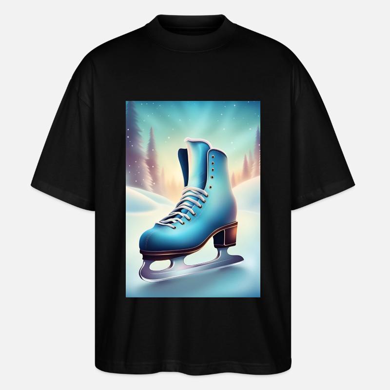 Winterliches Eiskunstlauf-Hobby - Stanley/Stella Oversized Unisex Bio T-Shirt Blaster 2.0 - Schwarz