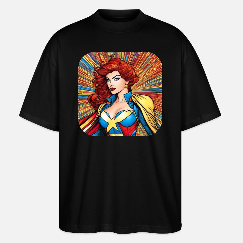 Superheldin - Stanley/Stella Oversized Unisex Bio T-Shirt Blaster 2.0 - Schwarz