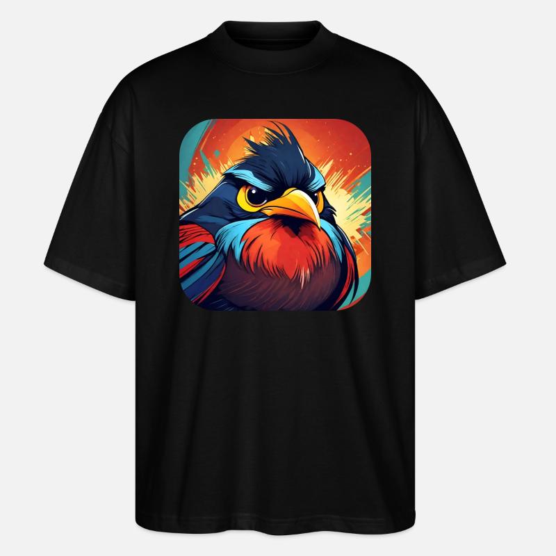 Grimmiger Vogel - Stanley/Stella Oversized Unisex Bio T-Shirt Blaster 2.0 - Schwarz
