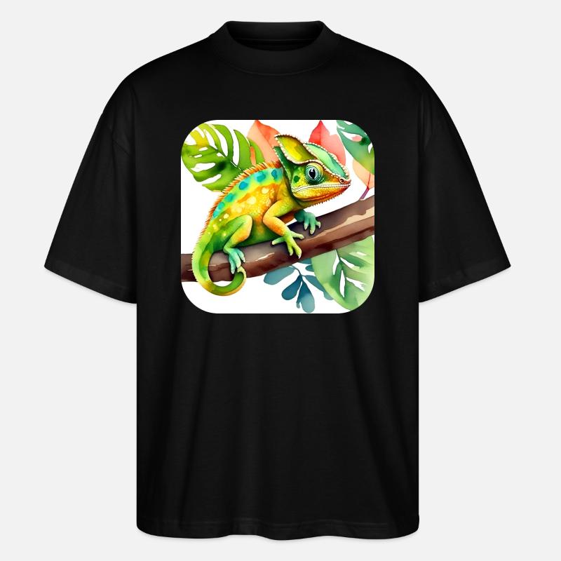 Süßes Chameleon - Stanley/Stella Oversized Unisex Bio T-Shirt Blaster 2.0 - Schwarz