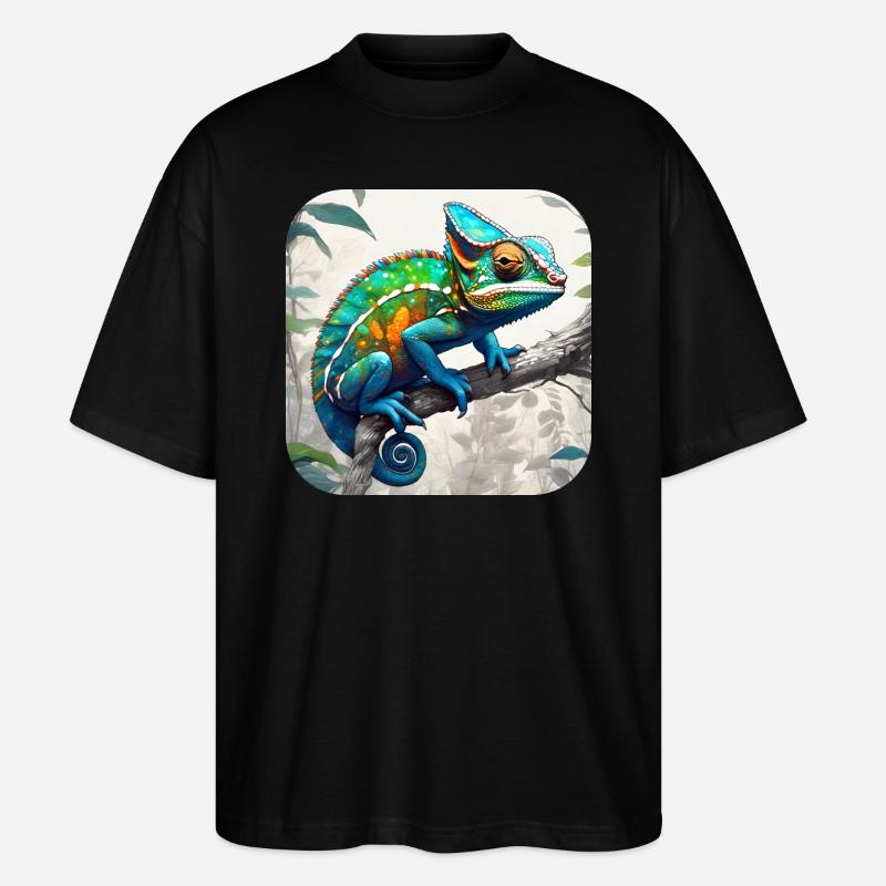 Cool Camouflage Chameleon - Stanley/Stella Oversized Unisex Organic T-shirt Blaster 2.0 - black