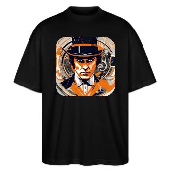 Cool Steampunk Design - T-shirt bio Blaster 2.0 coupe oversize Stanley/Stella Unisexe - noir - Devant - Alina (178cm) & Michal (187cm)