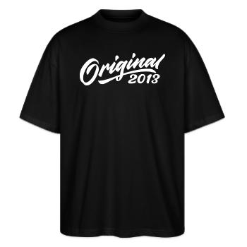 Original 2013 Cadeau D'anniversaire 2013 - T-shirt bio Blaster 2.0 coupe oversize Stanley/Stella Unisexe - noir - Devant - Alina (178cm) & Michal (187cm)