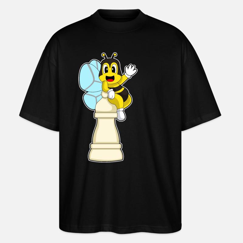 Schachfigur Bauer Biene Schach - Stanley/Stella Oversized Unisex Bio T-Shirt Blaster 2.0 - Schwarz