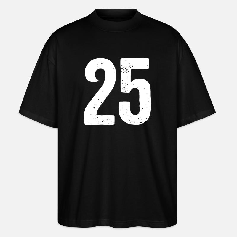 25 Numéros Blanc - T-shirt bio Blaster 2.0 coupe oversize Stanley/Stella Unisexe - noir