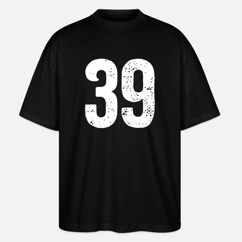 39 Numéros Blanc - T-shirt bio Blaster 2.0 coupe oversize Stanley/Stella Unisexe - noir