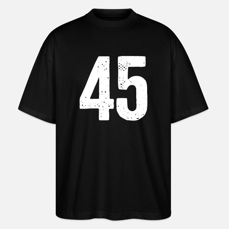 45 Numéros Blanc - T-shirt bio Blaster 2.0 coupe oversize Stanley/Stella Unisexe - noir