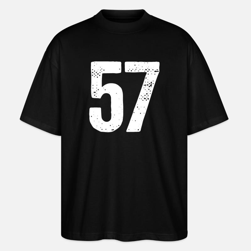 57 Numéros Blanc - T-shirt bio Blaster 2.0 coupe oversize Stanley/Stella Unisexe - noir