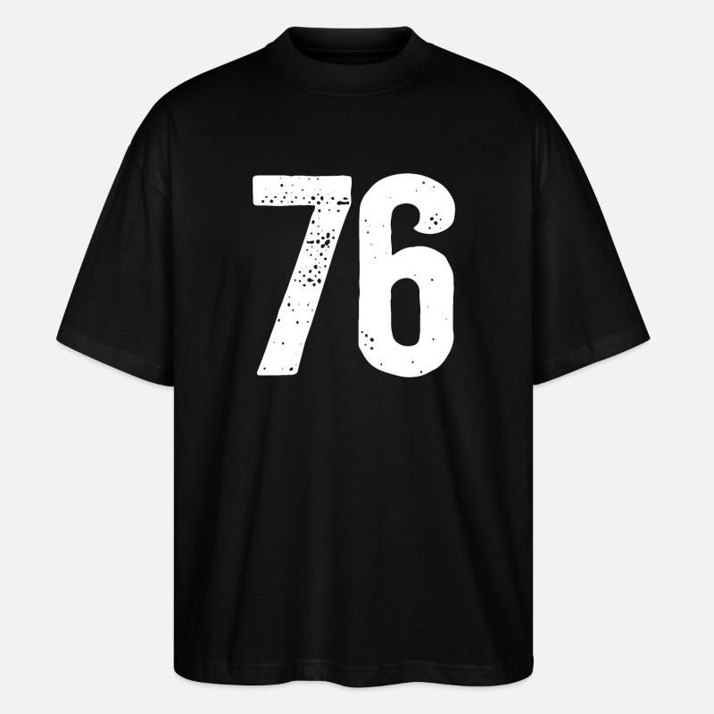 76 Numéros Blanc - T-shirt bio Blaster 2.0 coupe oversize Stanley/Stella Unisexe - noir