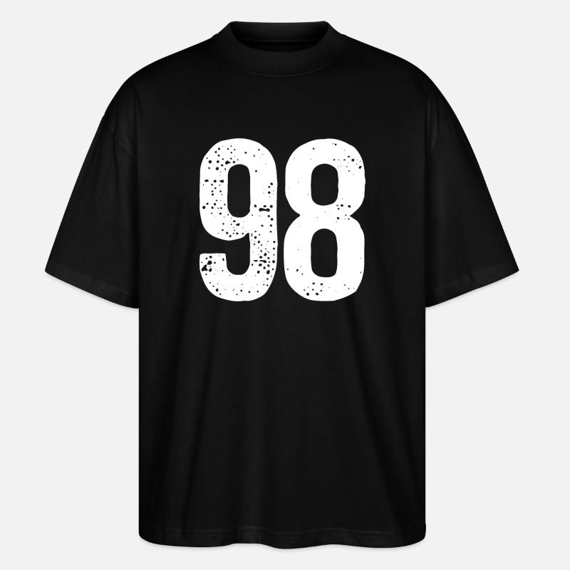 98 Numéros Blanc - T-shirt bio Blaster 2.0 coupe oversize Stanley/Stella Unisexe - noir