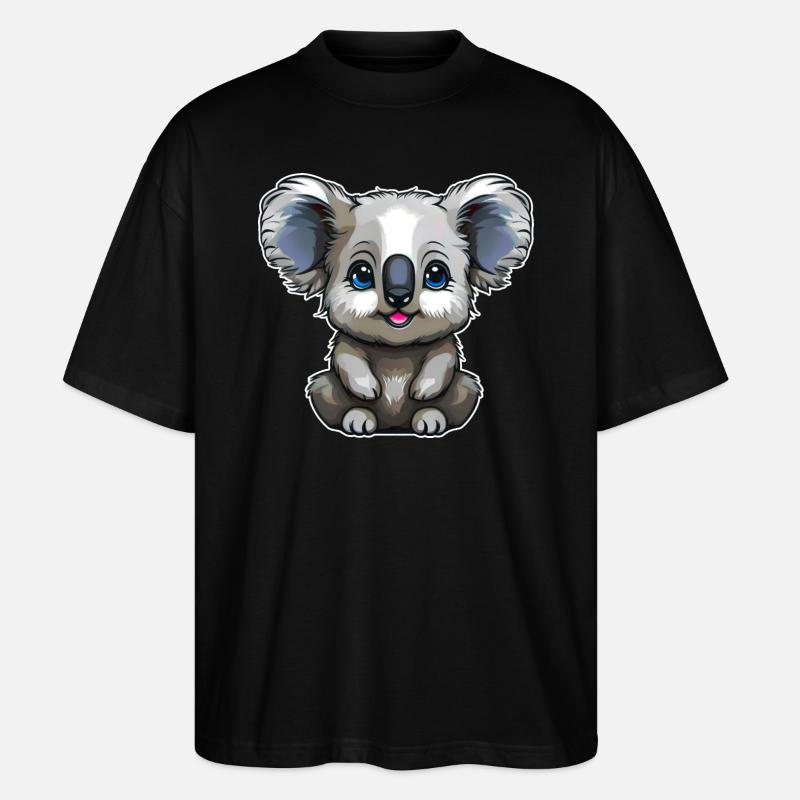 Mignon petit ours koala - T-shirt bio Blaster 2.0 coupe oversize Stanley/Stella Unisexe - noir