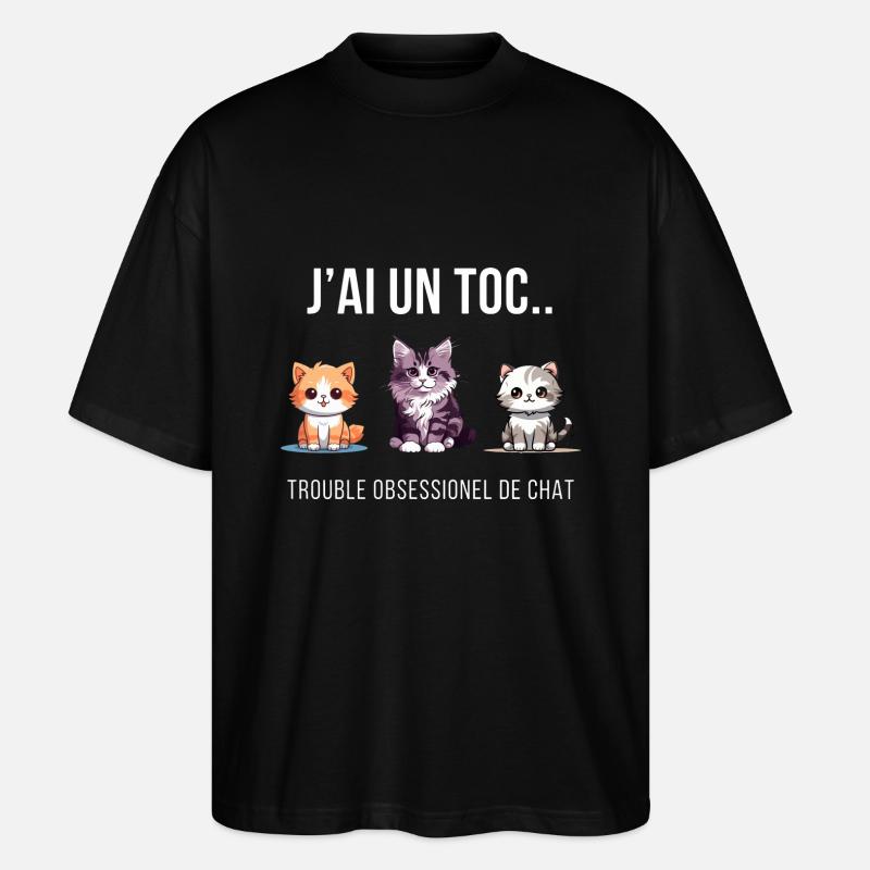 OBSESSION DU CHAT - T-shirt bio Blaster 2.0 coupe oversize Stanley/Stella Unisexe - noir