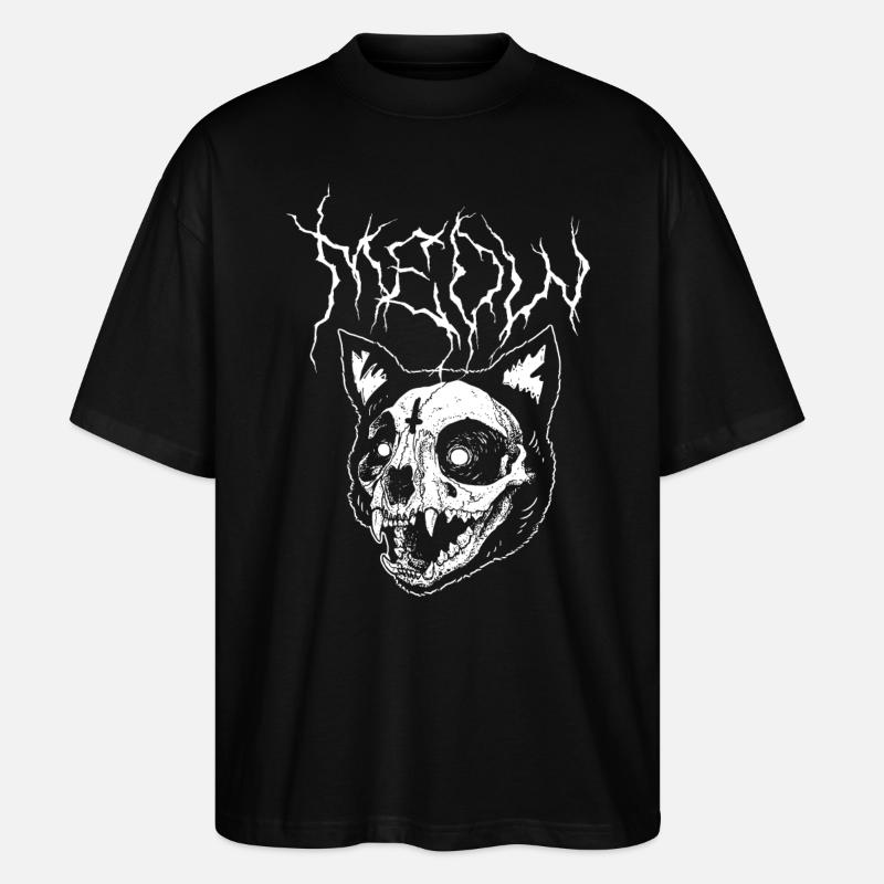 Meow Kitty Cat Black Métal - T-shirt bio Blaster 2.0 coupe oversize Stanley/Stella Unisexe - noir